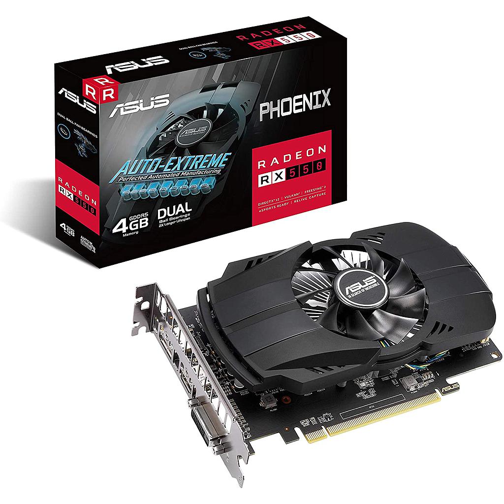 ASUS Phoenix PH-RX550-4G-EVO, Radeon RX 550, 4 GB, GDDR5, 128 bit, 5120 x 2880 Pixel, PCI Express 3.0