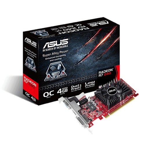 ASUS VGA AMD RADEON R7240 4GB DDR3 VGA HDMI DVI/DVI-D FAN LOW PROFILE