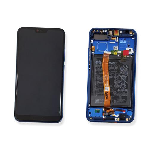 [02351XBP] Display Lcd completo di touch screen con frame e batteria Originale per Huawei Honor 10 COL-L29 - Blu