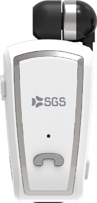 Auricolare SGS filo retrattile Bluetooth bianco