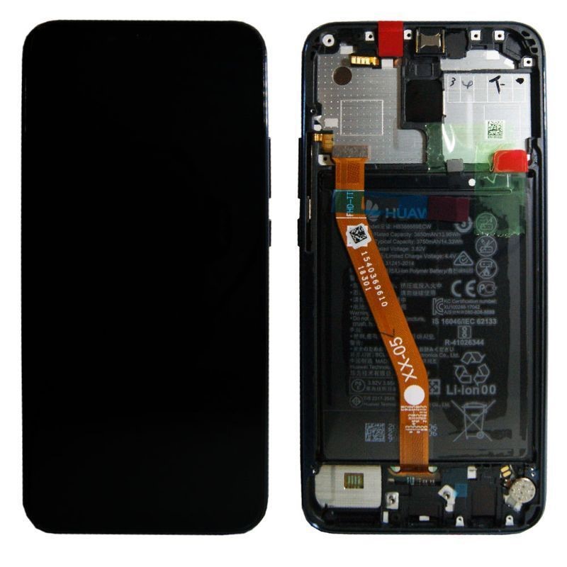 [02352DKK] Display Lcd completo di touch screen con frame e batteria Originale per Huawei Mate 20 Lite SNE-LX1 - Nero
