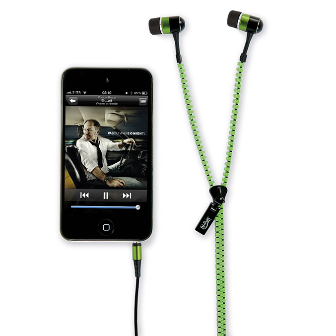 Auricolari HI-FUN modello zip  verdi