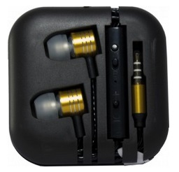 Auricolari Metal con microfono oro