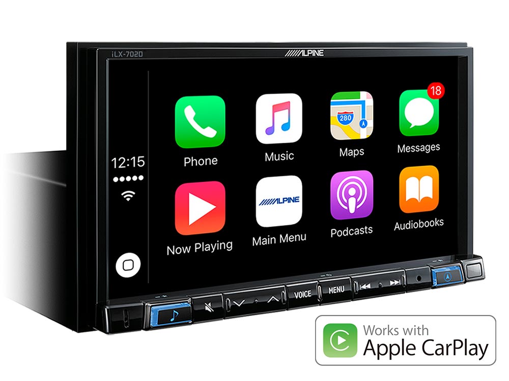 [iLX-702D] Autoradio Alpine 2Din con incasso 1Din iLX-702D Apple CarPlay Android Auto e DAB + Bluetooth