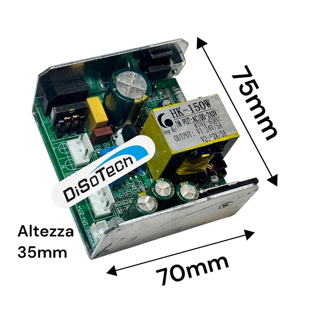Alimentatore HK-150W V1: 24V/5A V2: 12V/3A