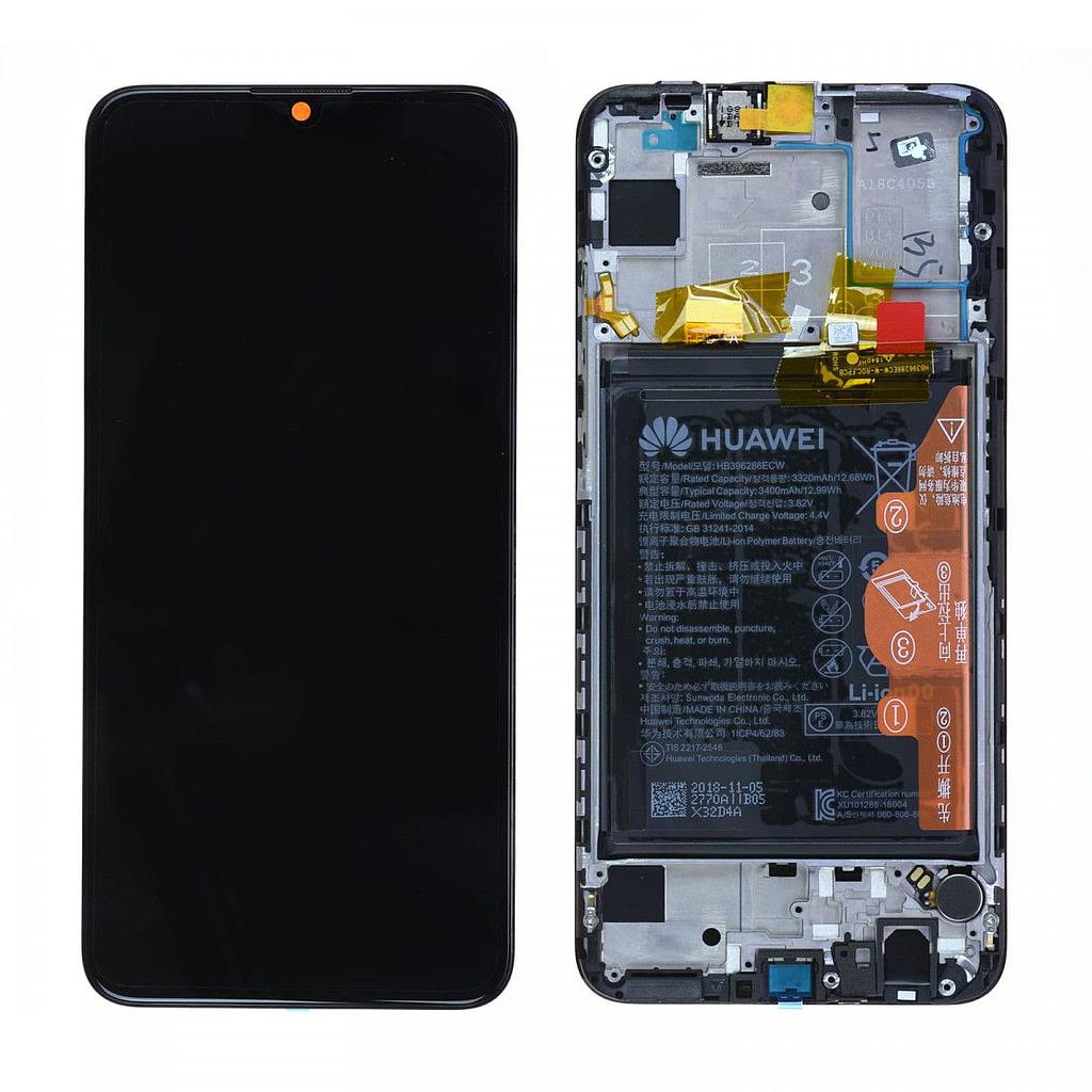 [02352JEY] LCD+TOUCH+FRAME+BATTERA ORIGINALE PER HUAWEI P SMART 2019 POT-LX1 NERO