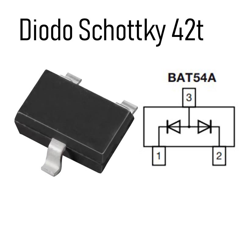 BAT54A SMD Diodo Schottky 30 V 0,2A SOT-323 42t L42 D84