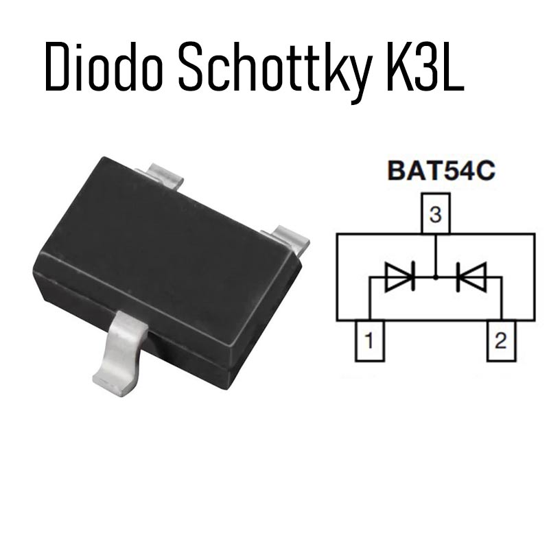 BAT54C SMD Diodo Schottky 30 V 0,2A SOT-23 K3L