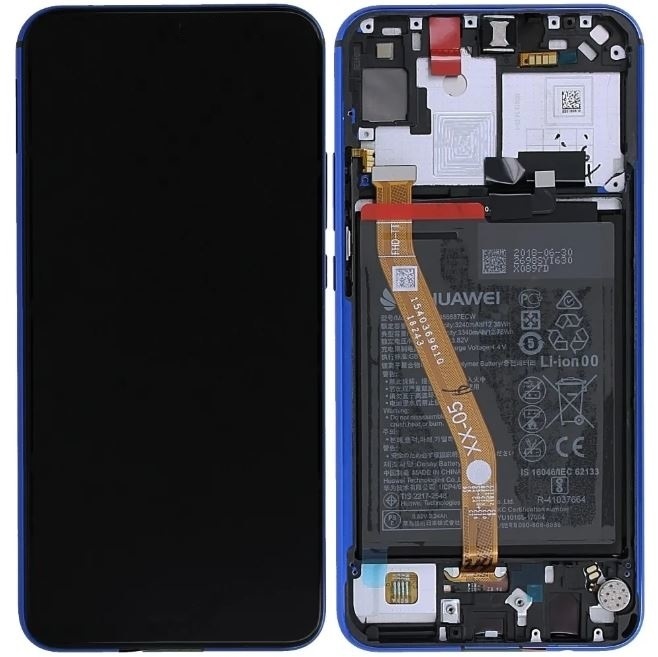 Display Lcd completo di touch screen con frame e batteria Originale per Huawei P Smart Z STK-LX1 - Blu