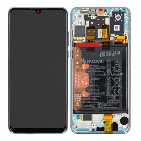 Display Lcd completo di touch screen con frame e batteria Originale per Huawei P30 Lite MAR-LX1A - Breathing Crystal