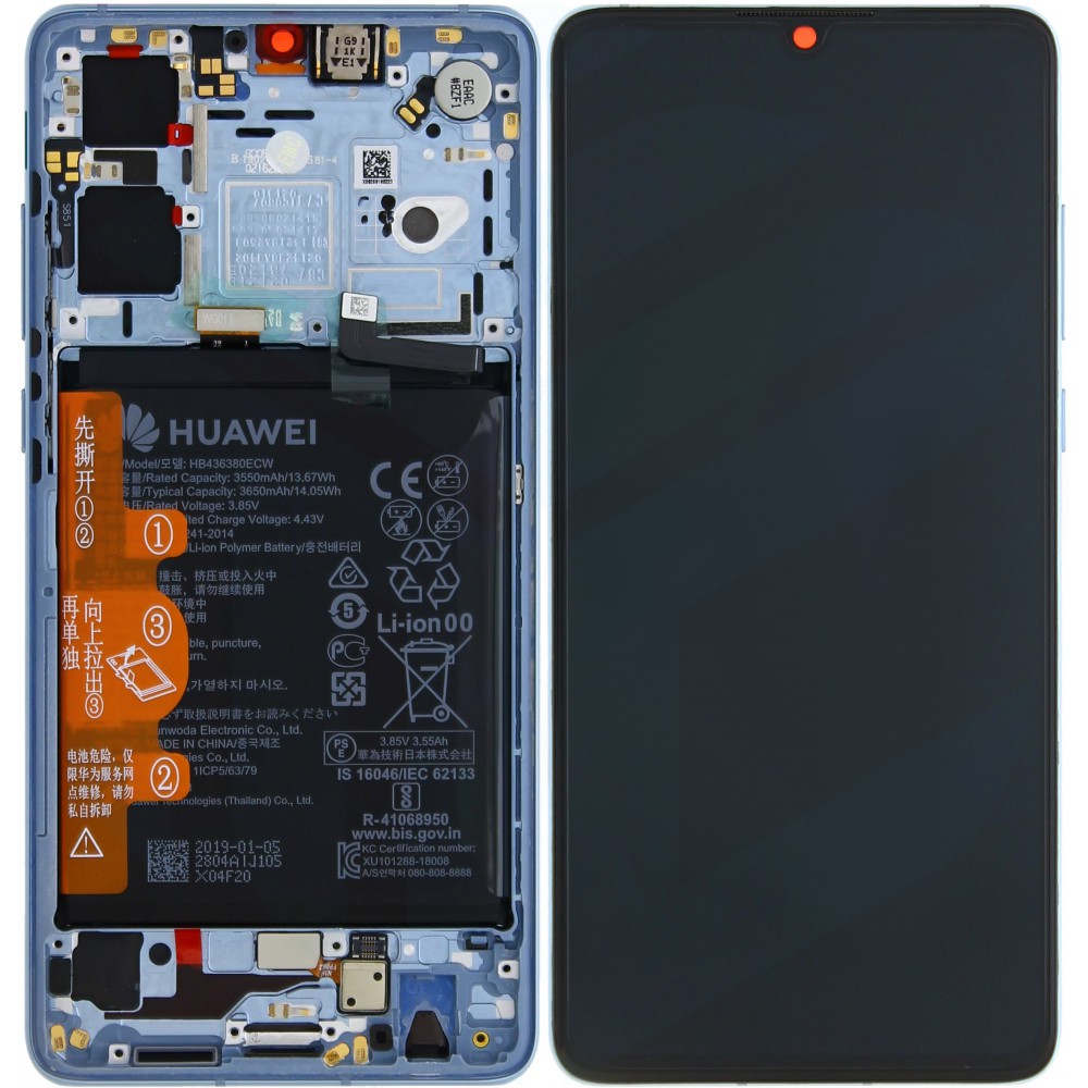 Display Lcd completo di touch screen con frame e batteria Originale per Huawei P30 ELE-L09 ELE-L29 - Breathing Crystal