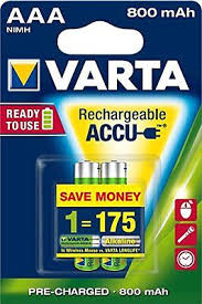 Batterie Ministilo ricaricabili Varta 800Mah 2pz