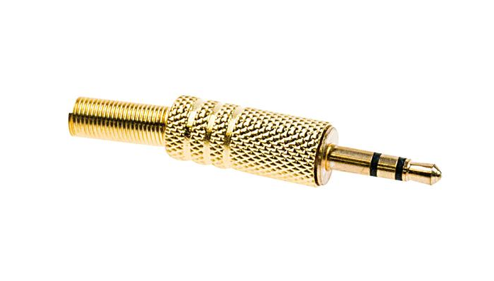 Connettore audio Jack 3.5 mm stereo maschio Dorato