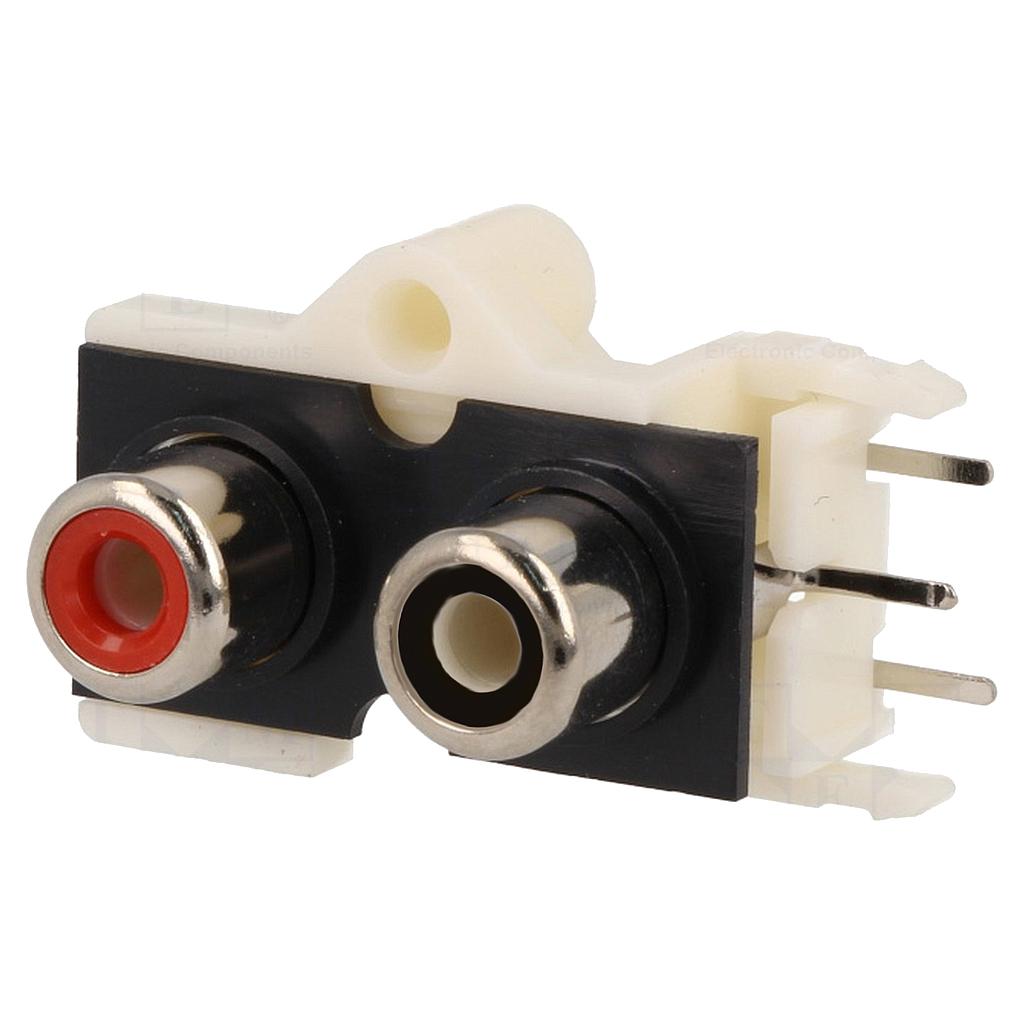 Connettore RCA NERO Rosso presa femmina verticale