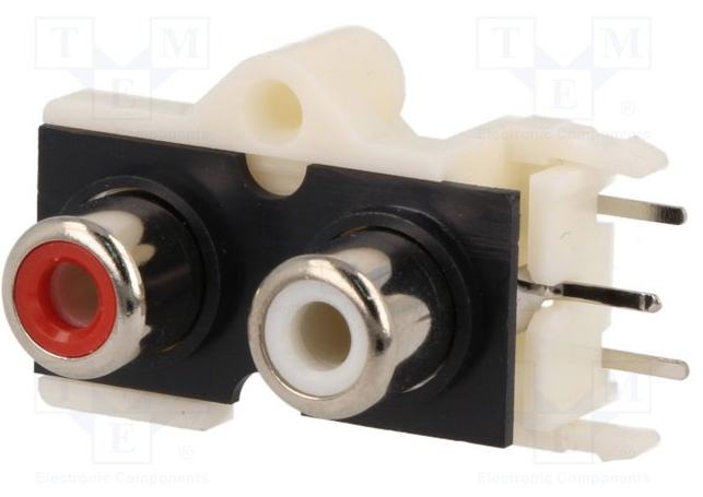 Connettore 2 RCA femmina verticale 3 pin