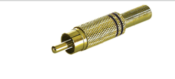 Connettore spina RCA dorato Nero