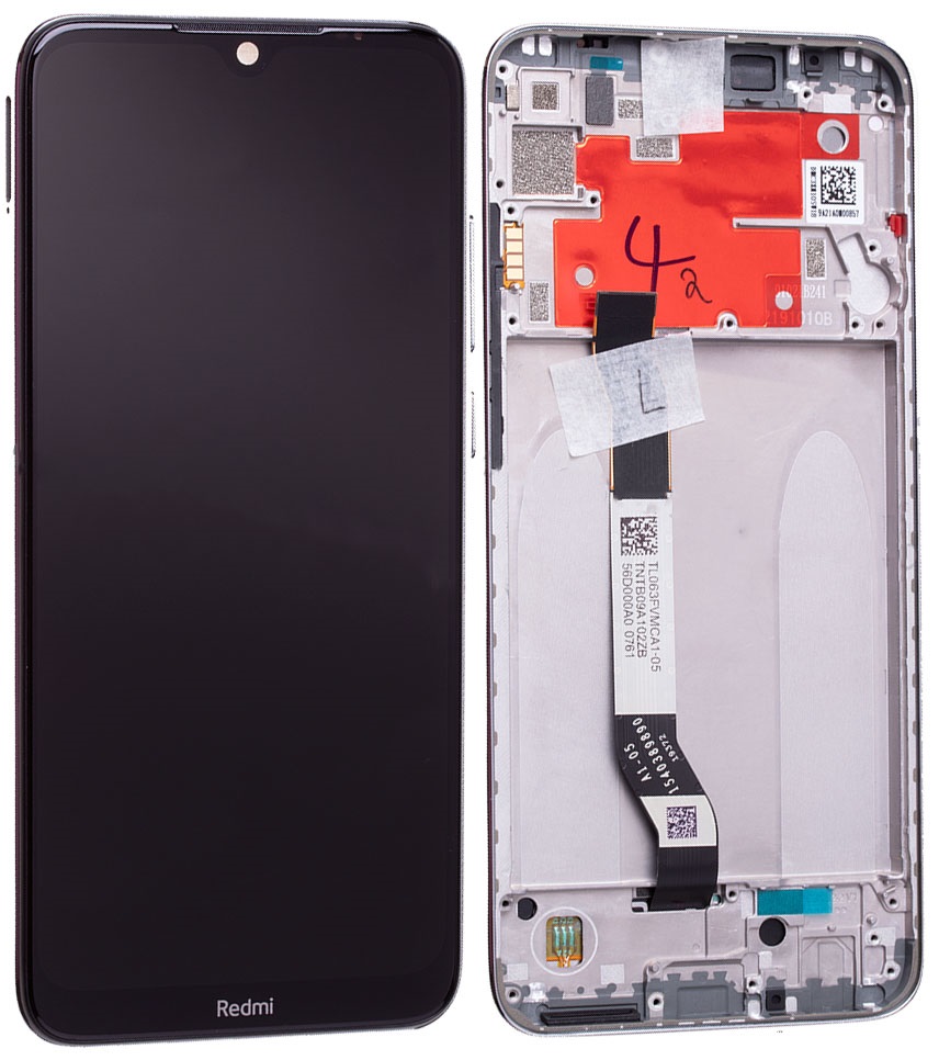 Display LCD completo di touch screen e frame per Xiaomi Redmi Note 8T - nero