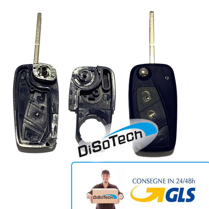[FI-KS07-E] Guscio per chiave FIAT completo di 3 tasti e cassetto porta batteria