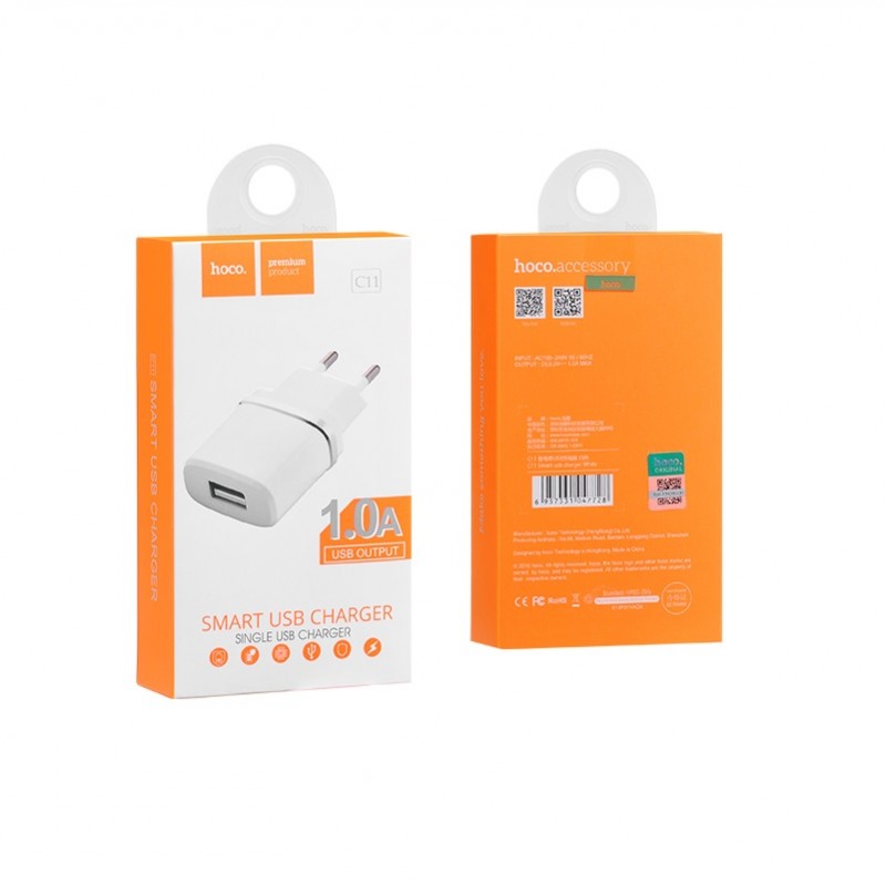 HOCO C11 Smart Caricatore 1 Porta USB 1A - Bianco
