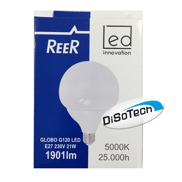 [REE5455743] Lampada LED Globo G120 E27 220V 15W 5000K Bianco freddo