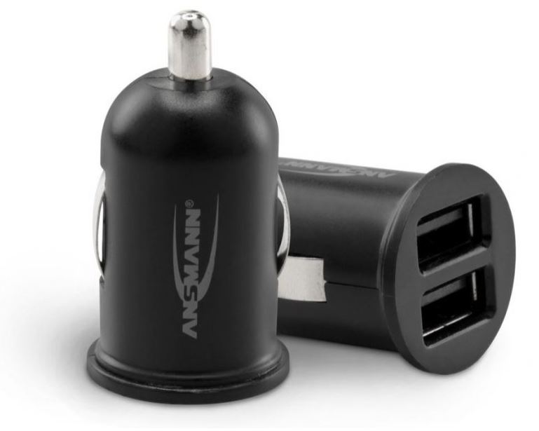 [1000-0023] Caricatore da Auto 2,4A 2 Porte Usb - Nero