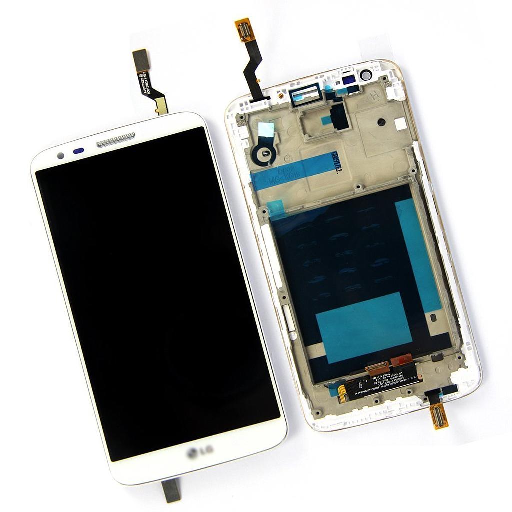 LCD schermo touch + frame per LG Optimus G2 D802 D802T, colore bianco