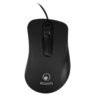 Mouse Ottico Optistar Atlantis con Cavo Usb - Nero