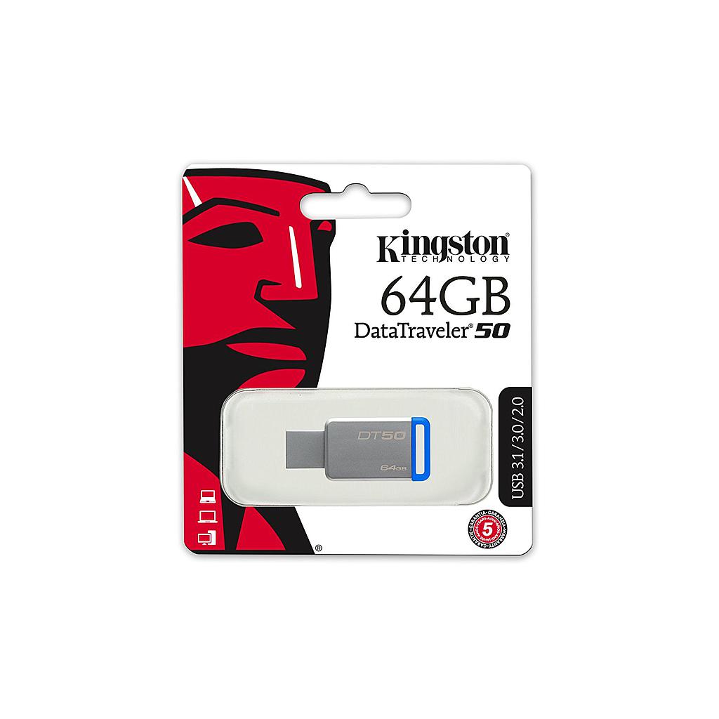 Pen Drive 64Gb Kingston DT50 USB 3.1/3.0