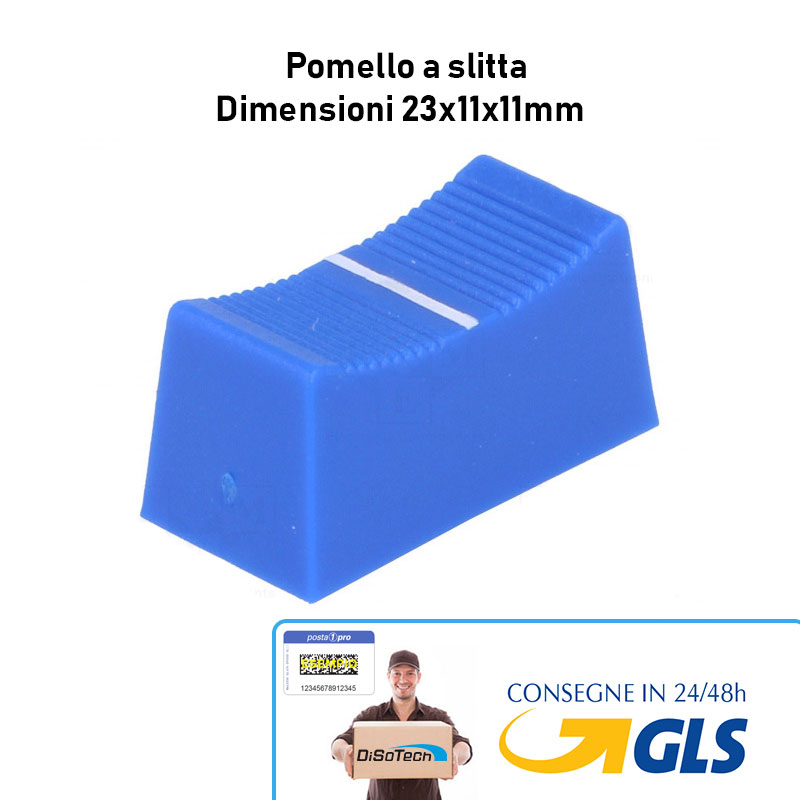 Pomello Manopola a Slitta Blu 23x11x11mm