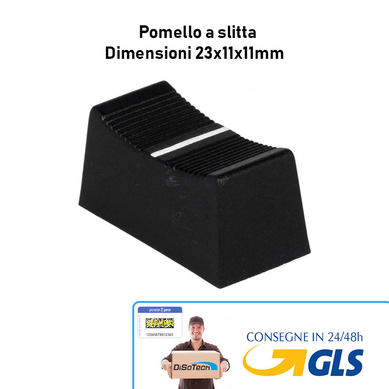 Pomello Manopola a Slitta Nero 23x11x11mm