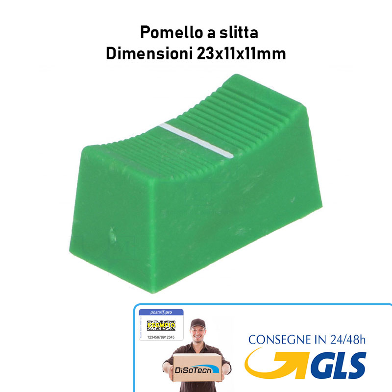 Pomello Manopola a Slitta Verde 23x11x11mm
