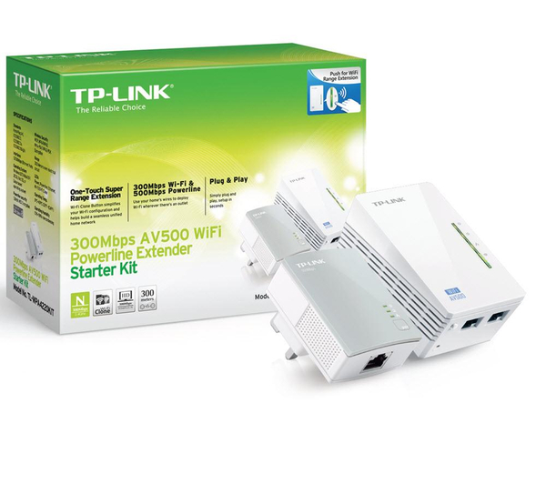 Powerline Tp-Link Kit Wireless N 300Mbps con 2 porte Ethernet Extender