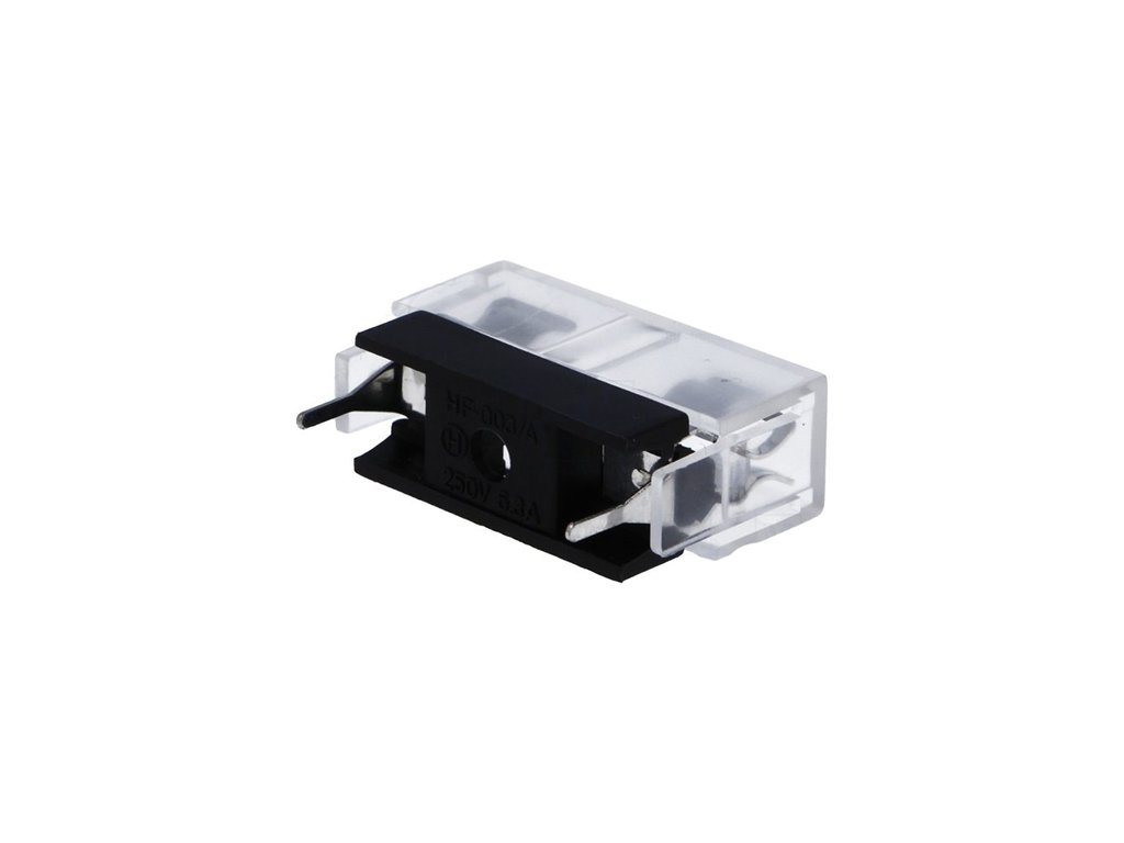 Supporto portafusibile con cover per fusibili cilindrici 5x20mm 6A