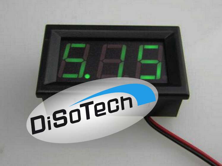 Voltmetro con display digitale a pannello colore Verde