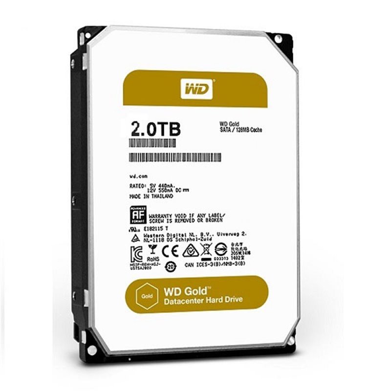 WESTERN DIGITAL HDD GOLD 2TB 3,5'' 7200RPM SATA 6 B/S 128MB CACHE