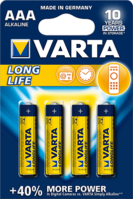 Ministilo VARTA Blister 4pz AAA LONGLIFE