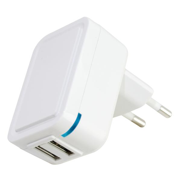 ALIMENTATORE 2 USB 2A 5V BIANCO