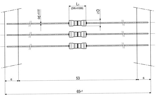 Resistenza di sicurezza 10R - 0,5W 2,5X6,5MM