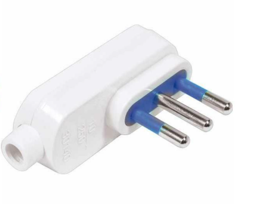 Spina pipa 250V 10A  2p + T - Bianca