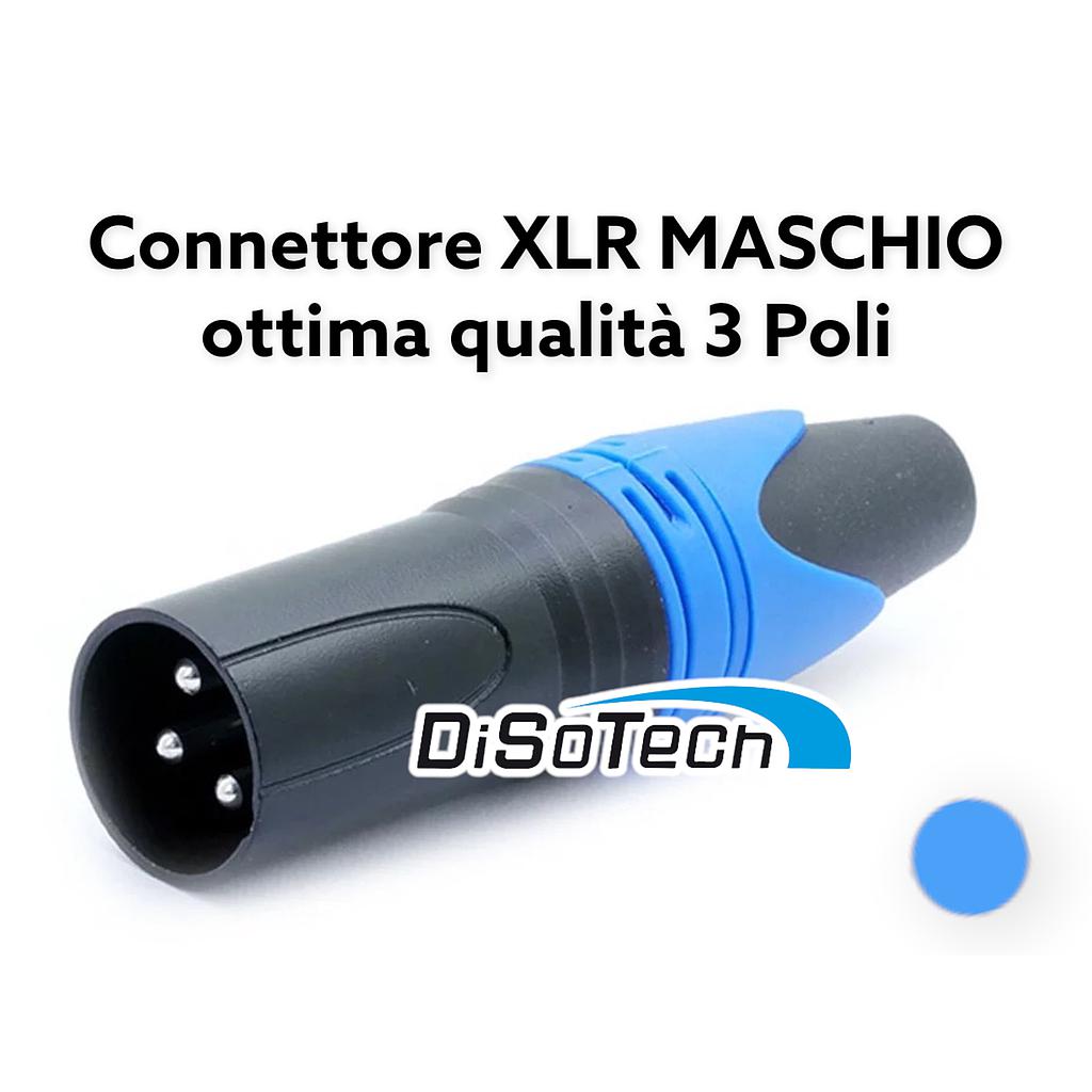 Connettore Audio Spina XLR 3 Maschio Poli Nero/Blu