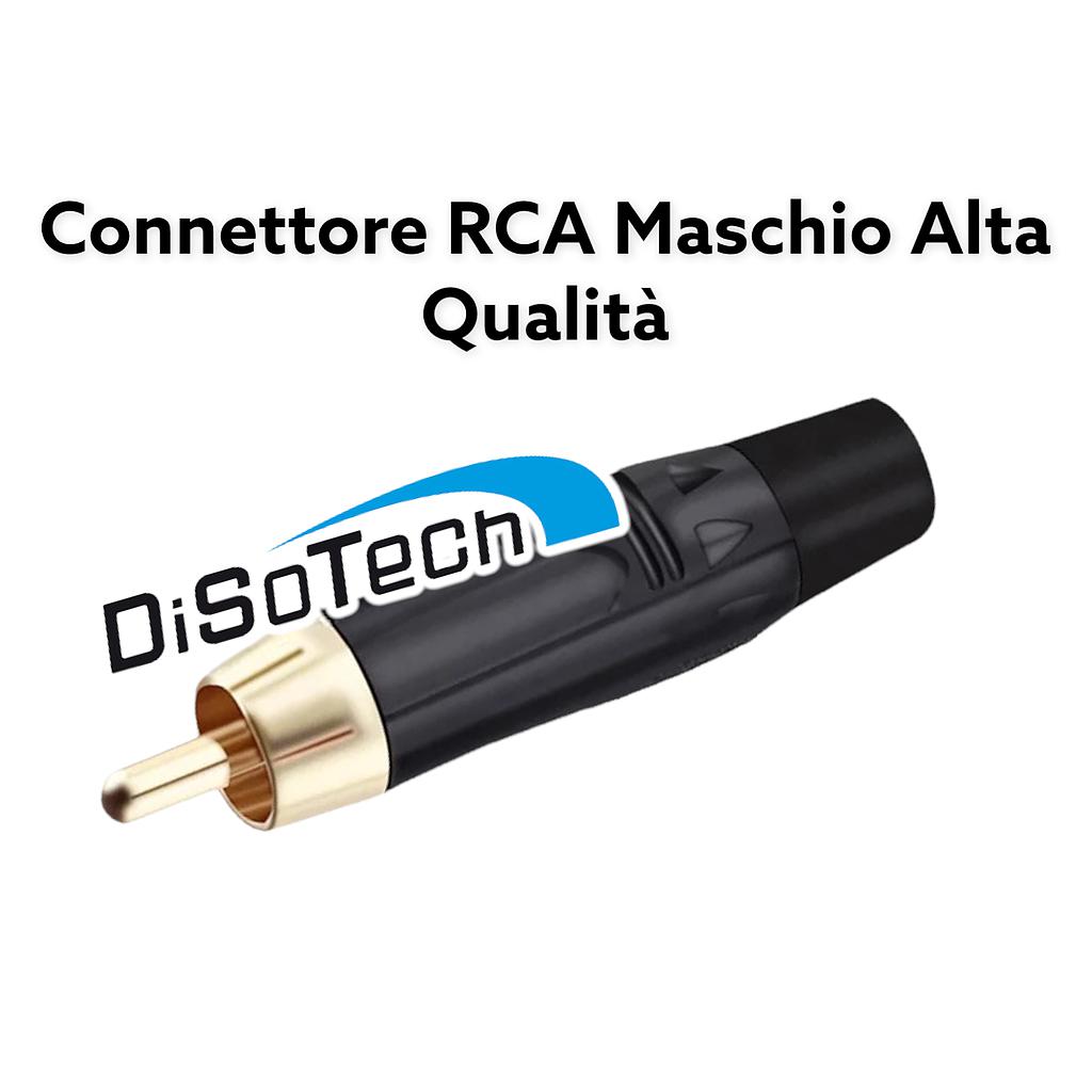 Connettore Audio Spina RCA Maschio Nero Alta Qualtá