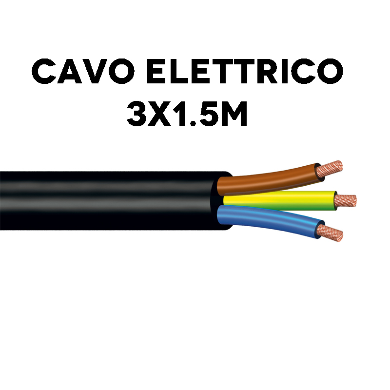 [DST-06128] Cavo Tripolare nero morbido 3x1,5mm 220V/230V