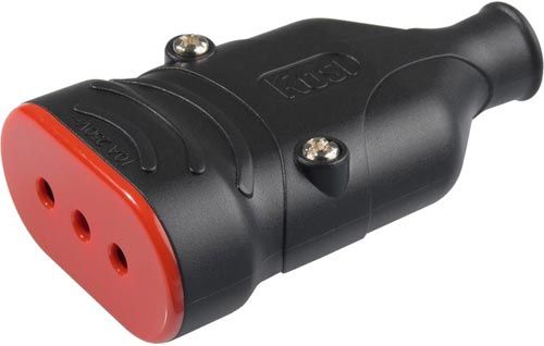 Presa Mobile 10A 2P+T Monoblocco Antischiacciamento - Nero