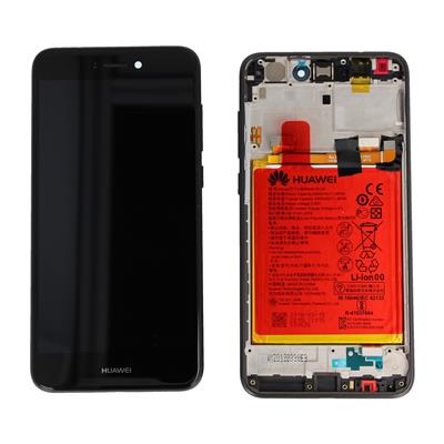 [02351VBT] Display Lcd completo di touch screen frame e batteria Originale per Huawei P8 Lite 2017 PRA-LX1 - Nero