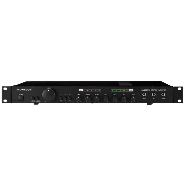 [SA-230/SW-RIC] Amplificatore Stereo 2x50w con ingresso Line e microfono - Ricondizionato
